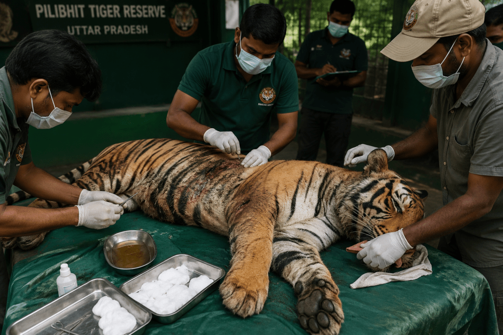 Injured Tigress Rescued in Pilibhit Tiger Reserve, Undergoing Intensive&nbsp;Treatment