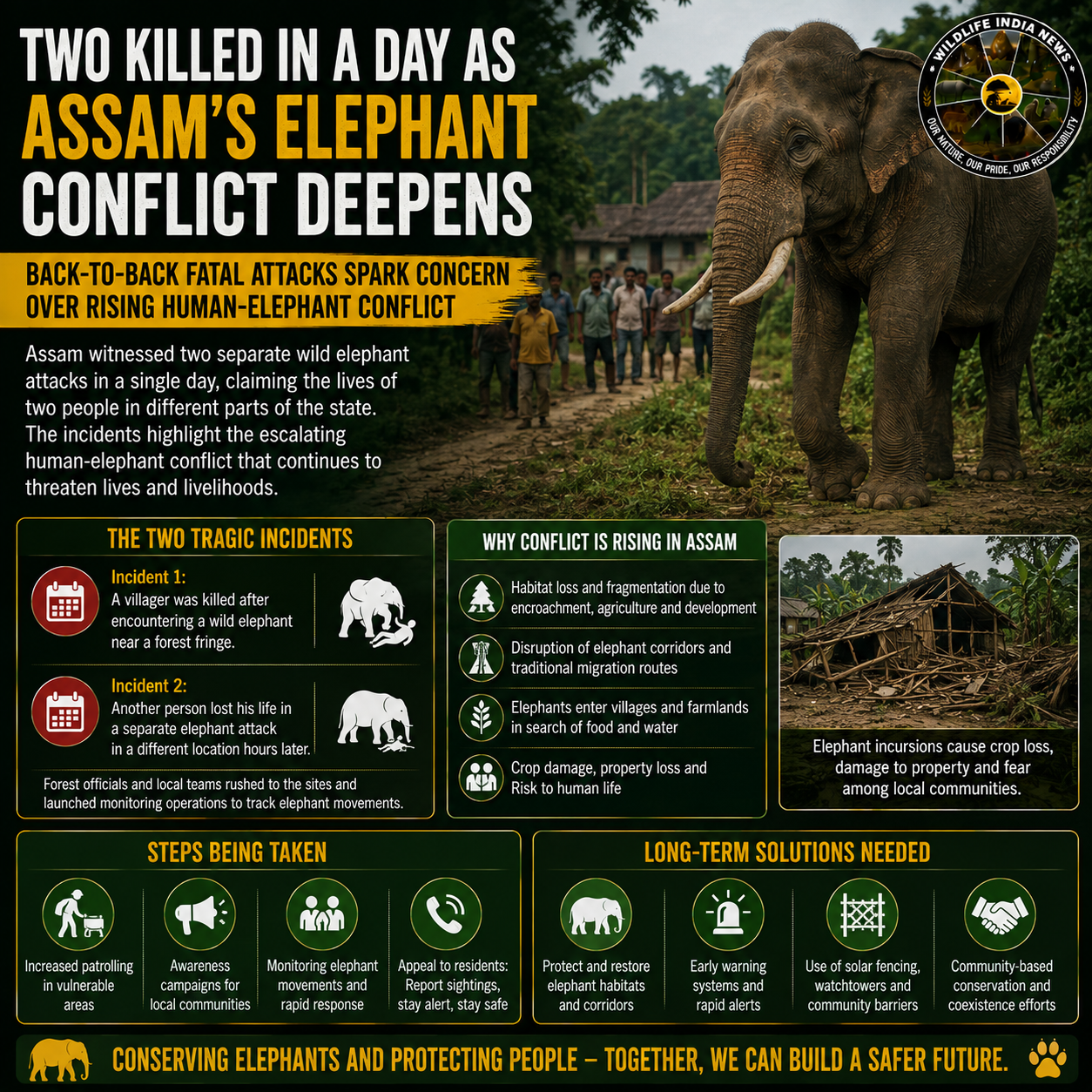 Two Killed in a Day as Human-Elephant Conflict Deepens Across Assam