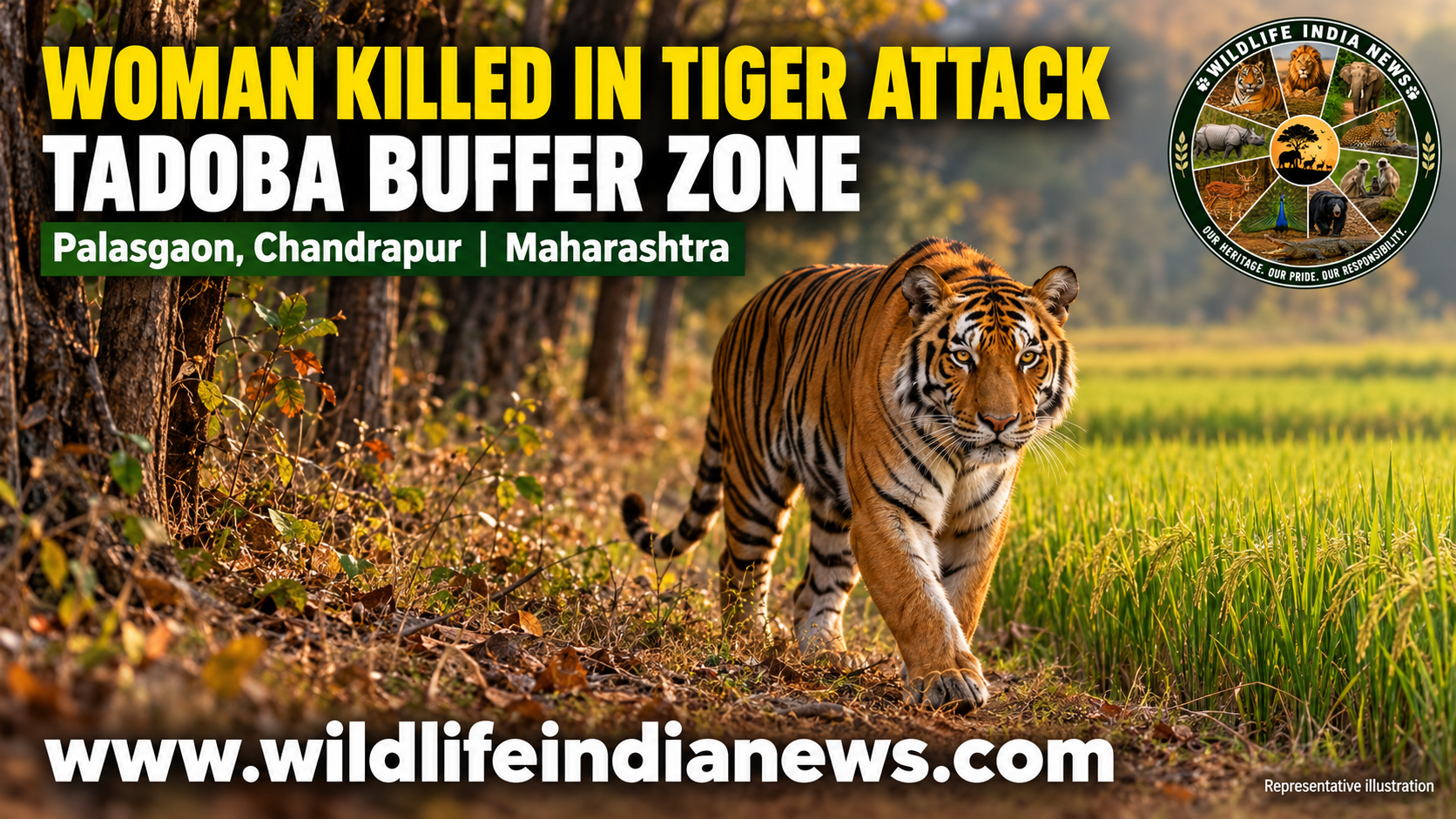 Woman Killed in Tiger Attack While Working in Field Near Tadoba Reserve