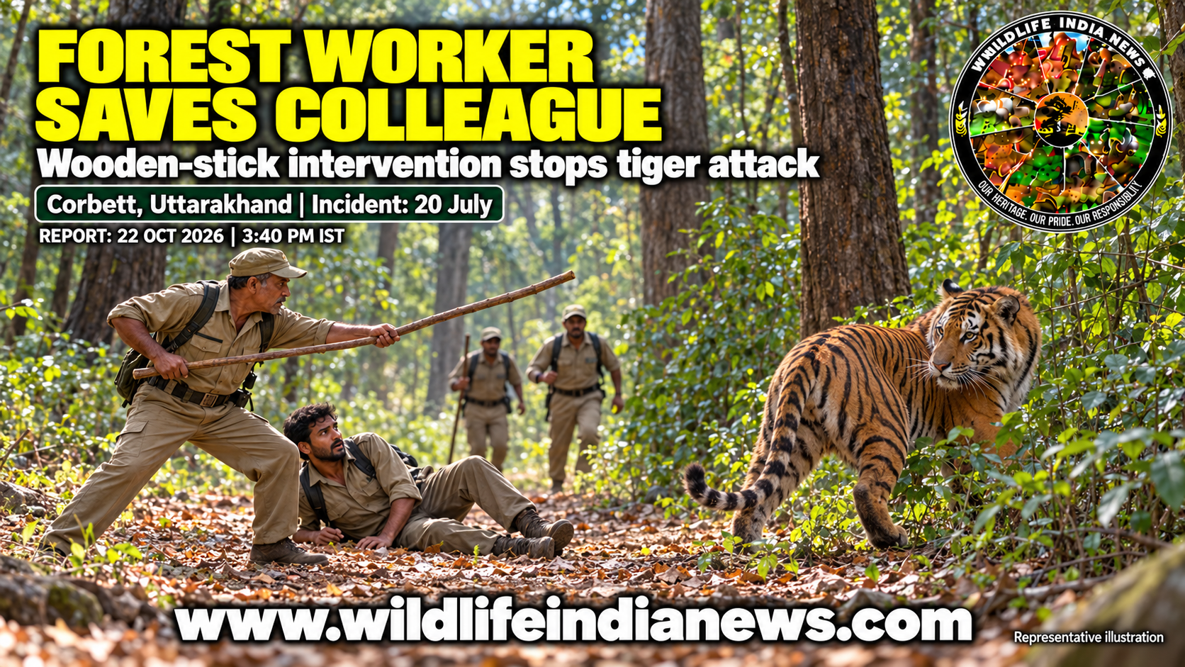 Corbett Worker Saves Colleague From Tiger; Rescue Highlights Risks of Forest Patrols