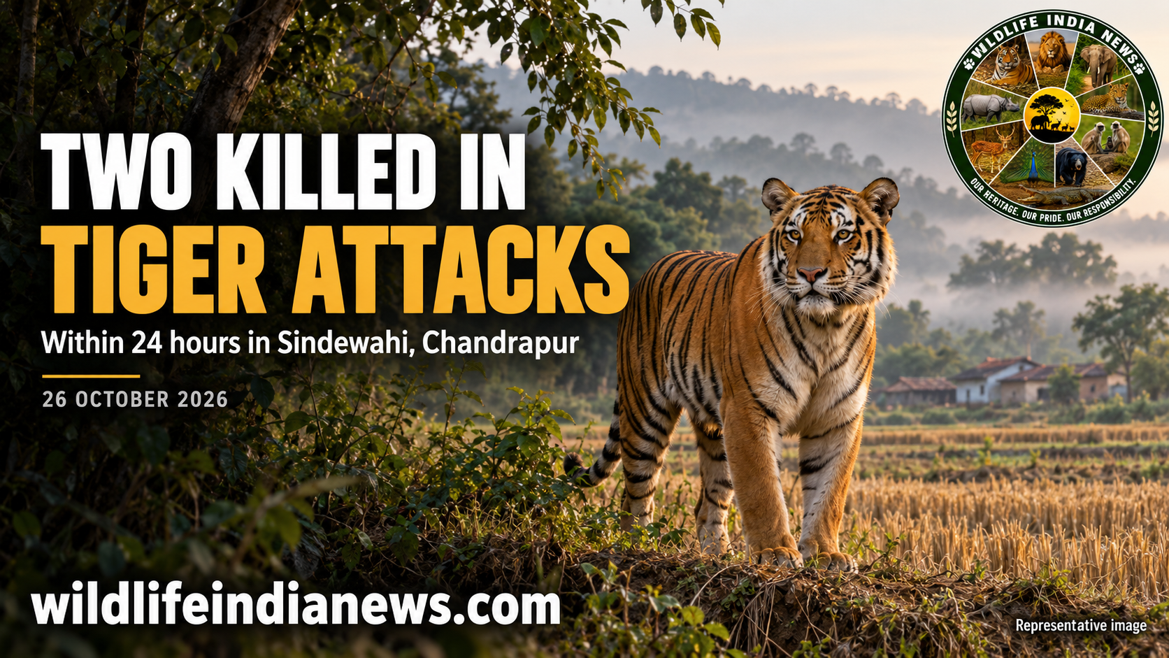 Too much Tigers In Chandrapur?: Two Fatal Tiger Attacks in 24 Hours Alarm Farmers in Chandrapur’s Sindewahi Range